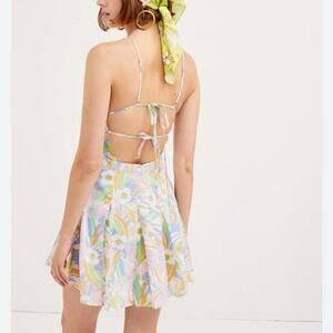 For Love & Lemons Backless Floral Mini Dress Guinevere